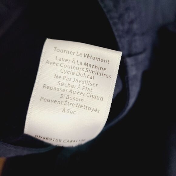 ATM Casual Pants 4 Navy Blue Poplin Pockets Skinny‎ Casual Mid-Rise Belt … - Picture 7 of 8